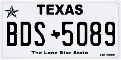TX license plate BDS5089