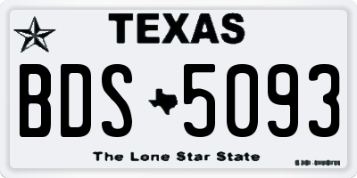 TX license plate BDS5093