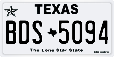 TX license plate BDS5094