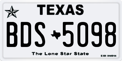 TX license plate BDS5098