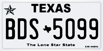 TX license plate BDS5099