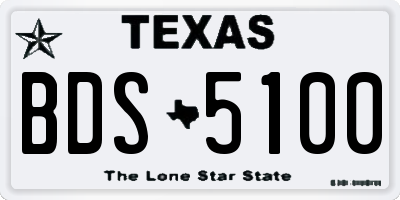 TX license plate BDS5100