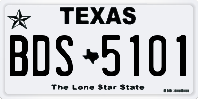 TX license plate BDS5101