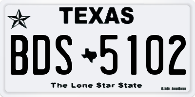 TX license plate BDS5102