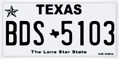 TX license plate BDS5103