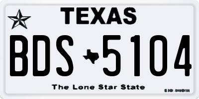 TX license plate BDS5104
