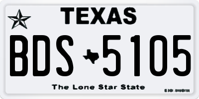 TX license plate BDS5105