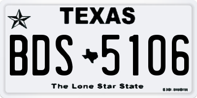 TX license plate BDS5106