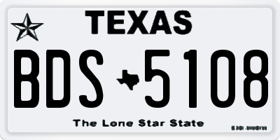 TX license plate BDS5108