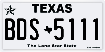 TX license plate BDS5111