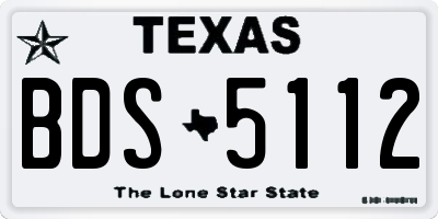 TX license plate BDS5112