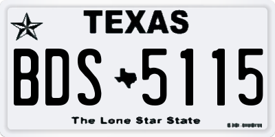 TX license plate BDS5115