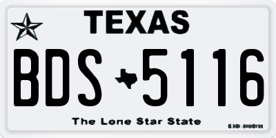 TX license plate BDS5116