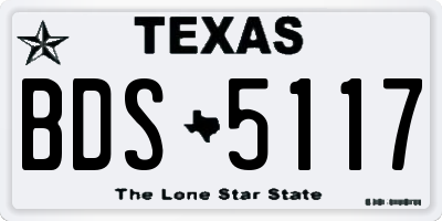 TX license plate BDS5117