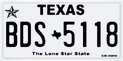 TX license plate BDS5118