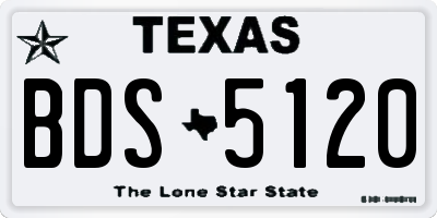TX license plate BDS5120