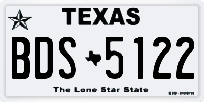 TX license plate BDS5122