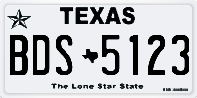 TX license plate BDS5123
