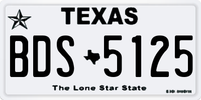 TX license plate BDS5125