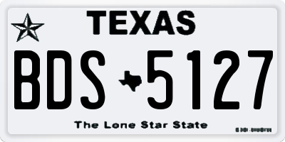 TX license plate BDS5127