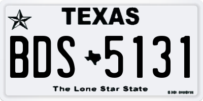 TX license plate BDS5131
