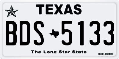 TX license plate BDS5133