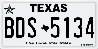 TX license plate BDS5134