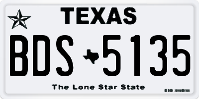 TX license plate BDS5135