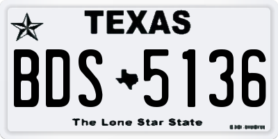 TX license plate BDS5136