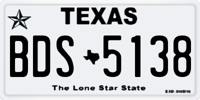 TX license plate BDS5138
