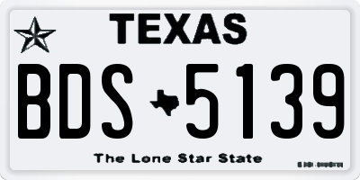 TX license plate BDS5139