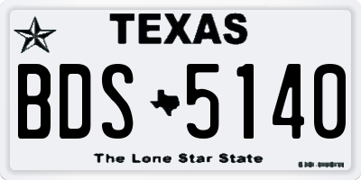 TX license plate BDS5140