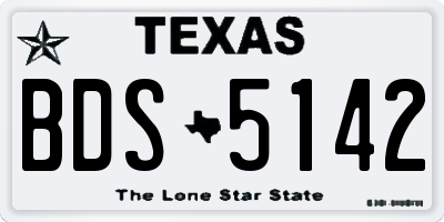 TX license plate BDS5142
