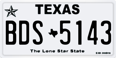 TX license plate BDS5143