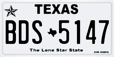 TX license plate BDS5147