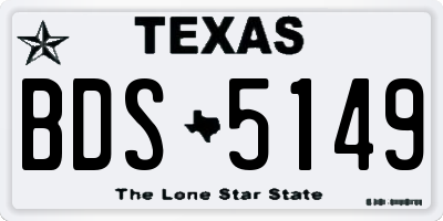 TX license plate BDS5149