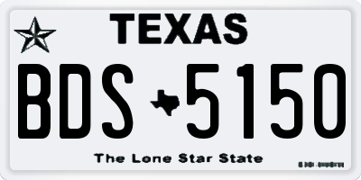 TX license plate BDS5150