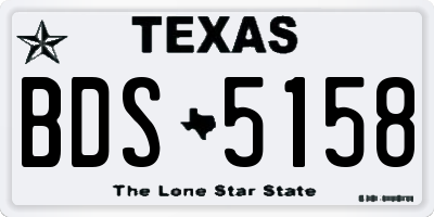 TX license plate BDS5158