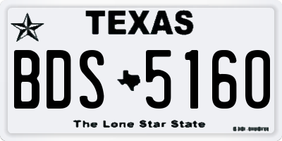 TX license plate BDS5160