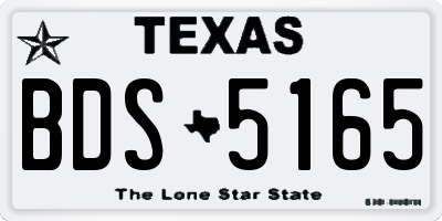 TX license plate BDS5165