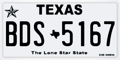TX license plate BDS5167
