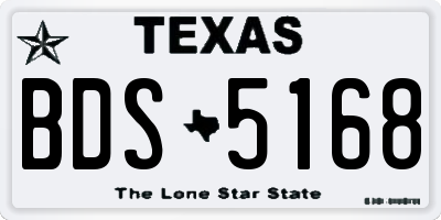 TX license plate BDS5168