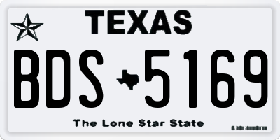 TX license plate BDS5169