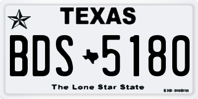 TX license plate BDS5180
