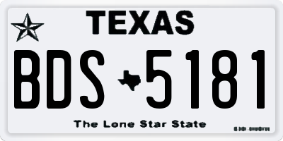 TX license plate BDS5181