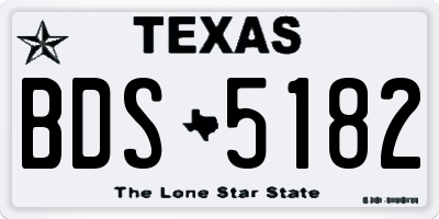 TX license plate BDS5182