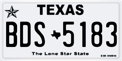 TX license plate BDS5183