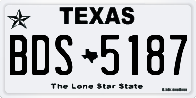TX license plate BDS5187