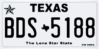 TX license plate BDS5188