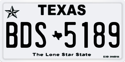 TX license plate BDS5189